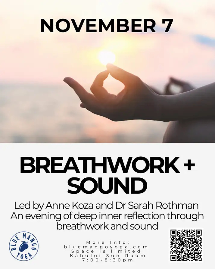 Naturopath Maui HI White and Black Minimalist Yoga Class November 7